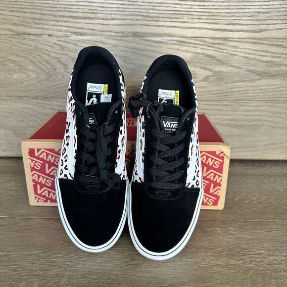 Vans Womens 10 Ward Deluxe Leather Leopard Pink - Picture 2 of 6